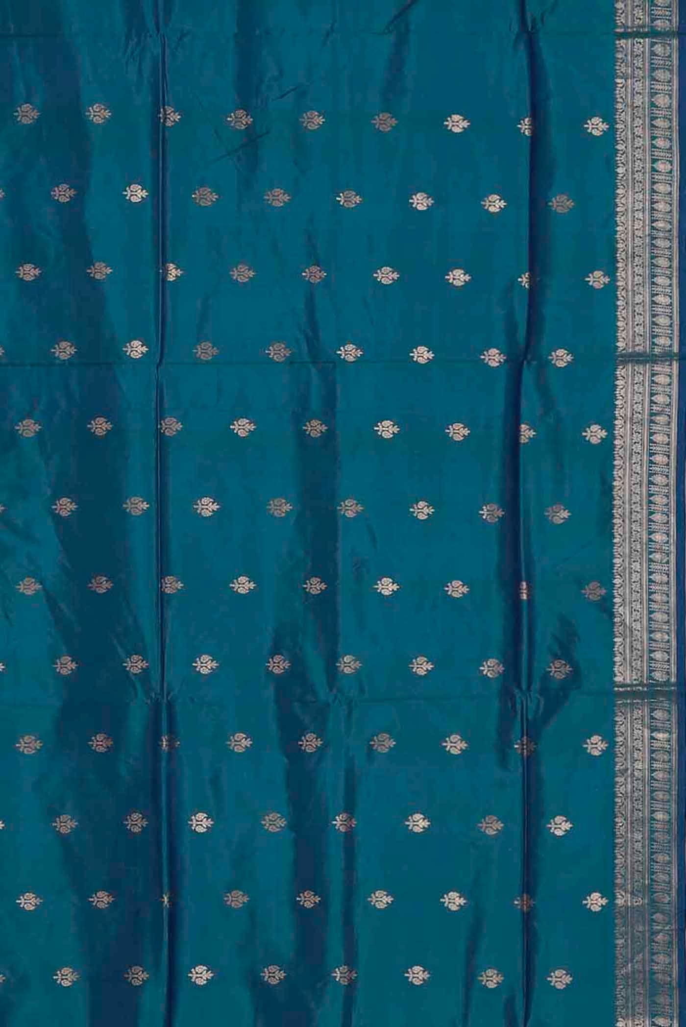 Blue Banarasi Katan Silk Saree