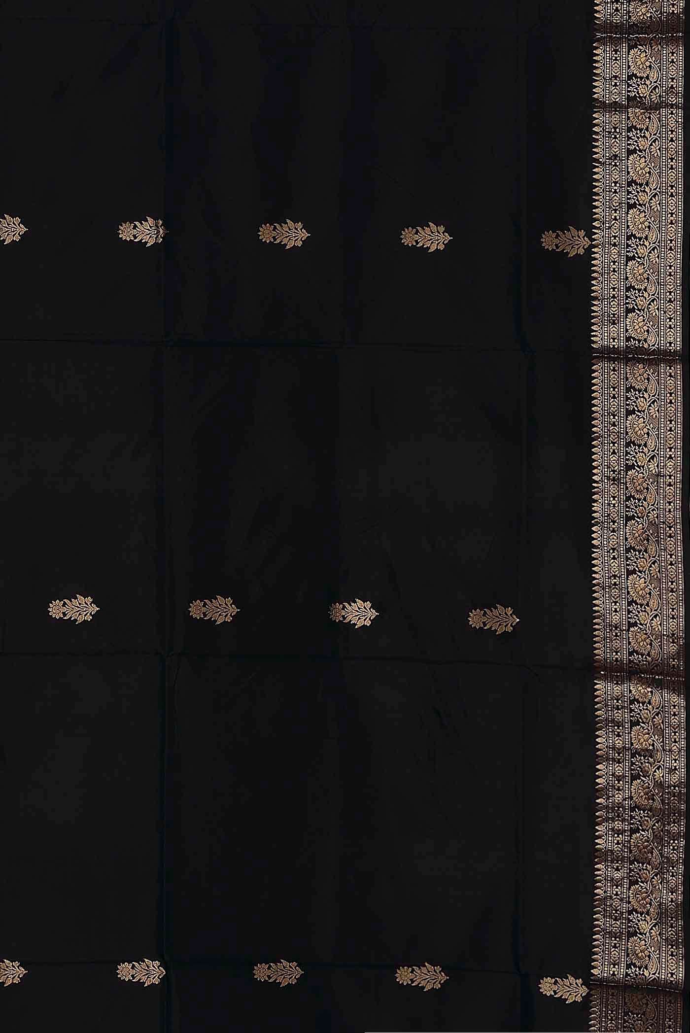 Black Banarasi Katan Silk Saree