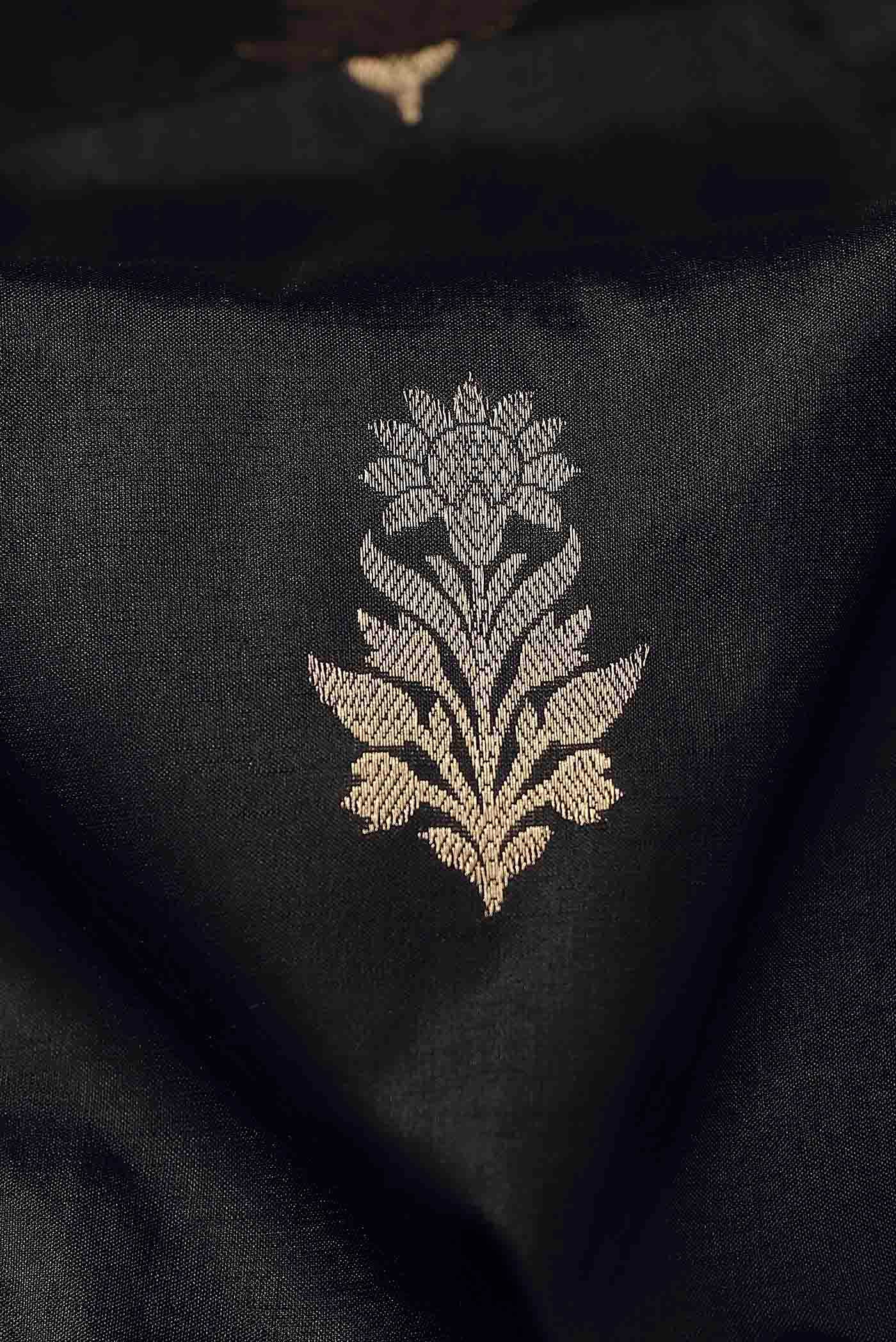 Black Banarasi Katan Silk Saree