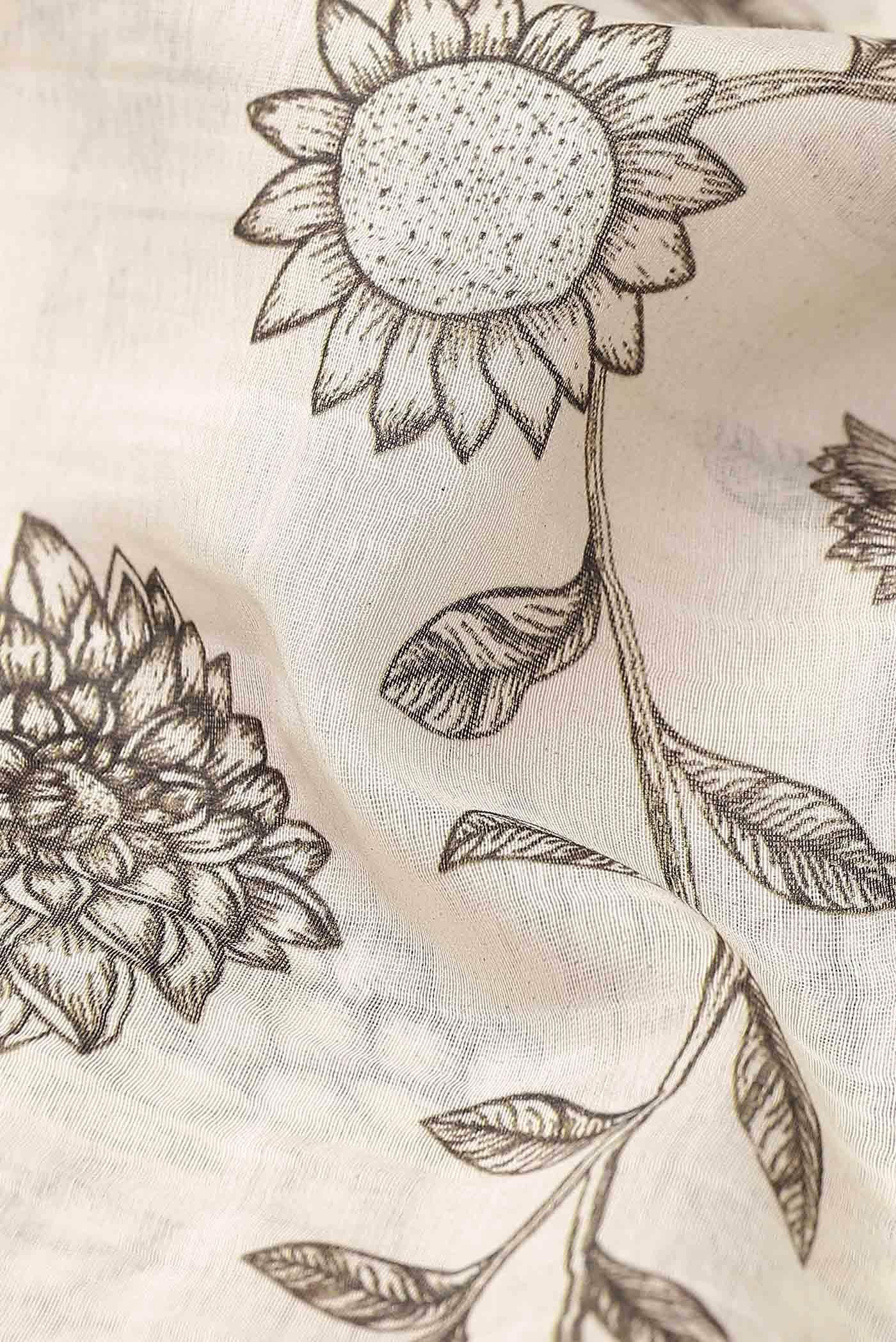 Off White Chanderi Silk Cotton Saree