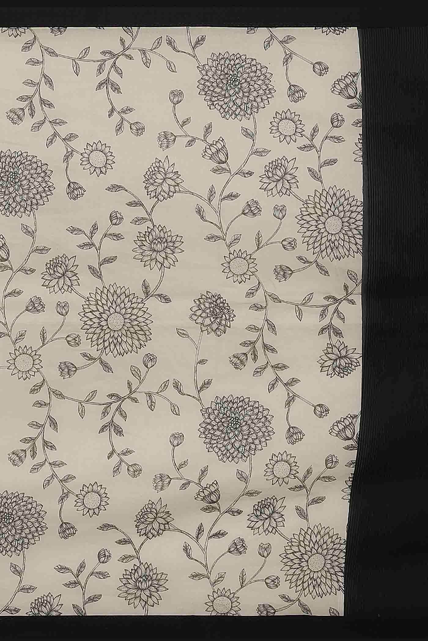 Off White Chanderi Silk Cotton Saree