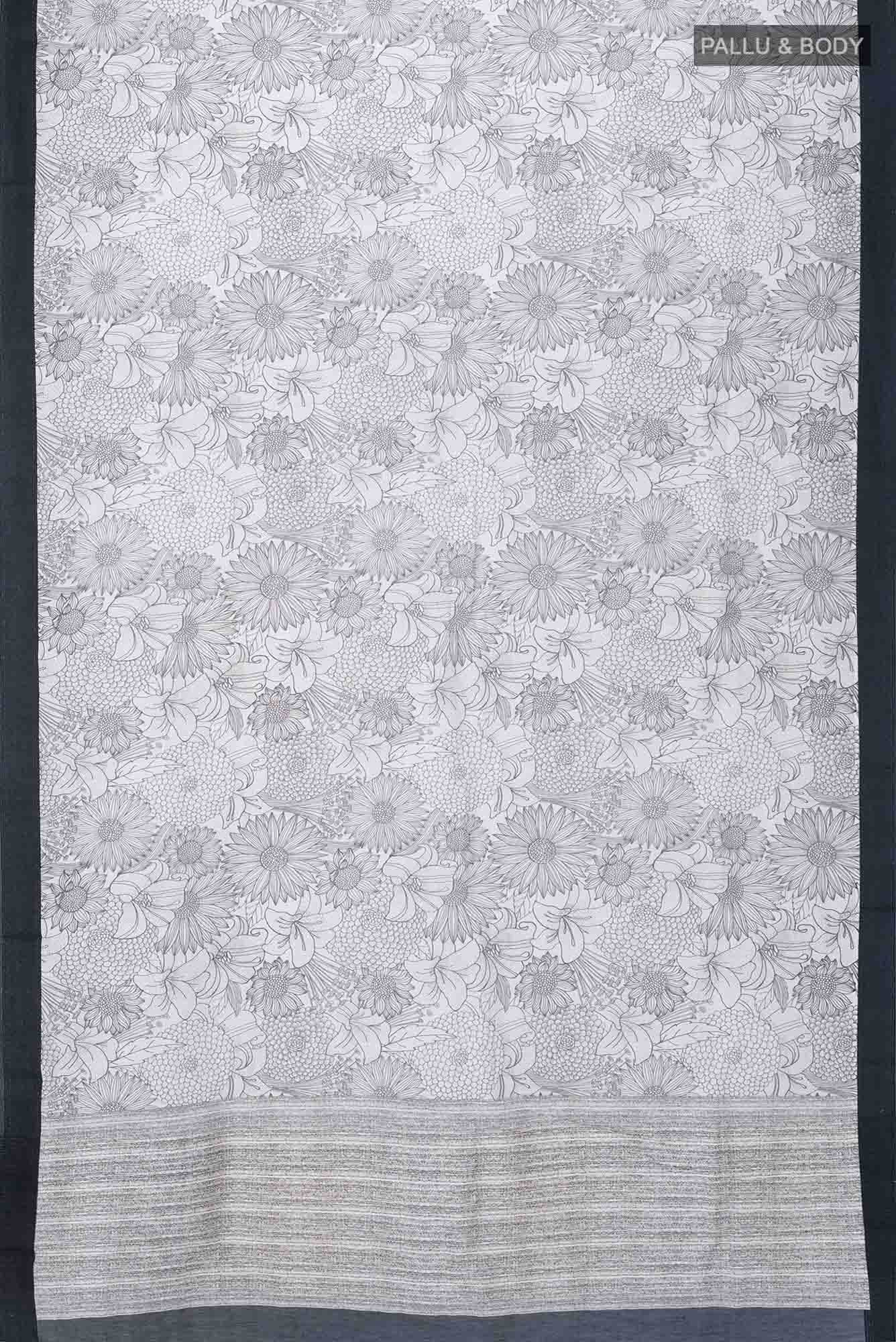 Off White Chanderi Silk Cotton Saree