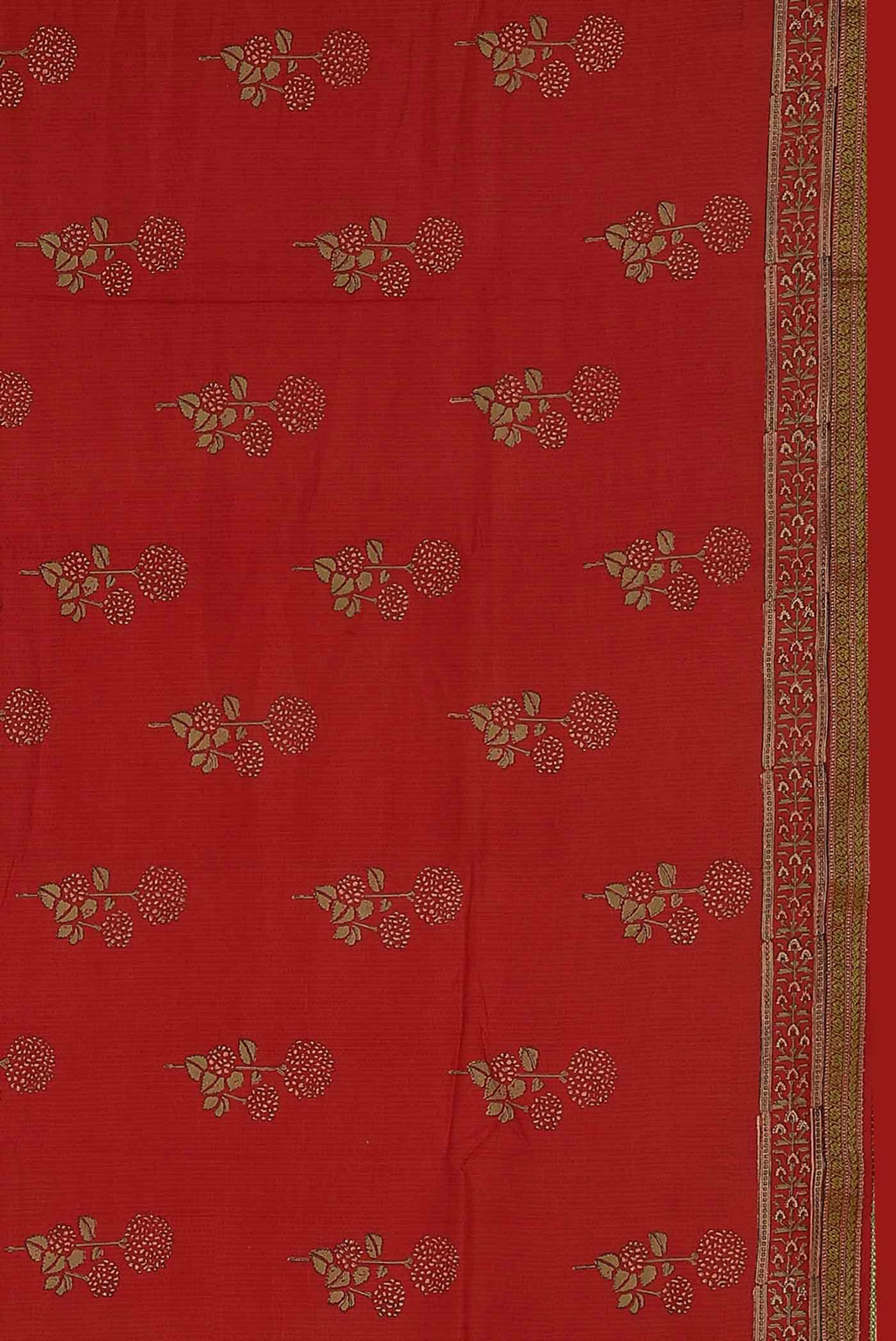 Red Chanderi Silk Cotton Saree