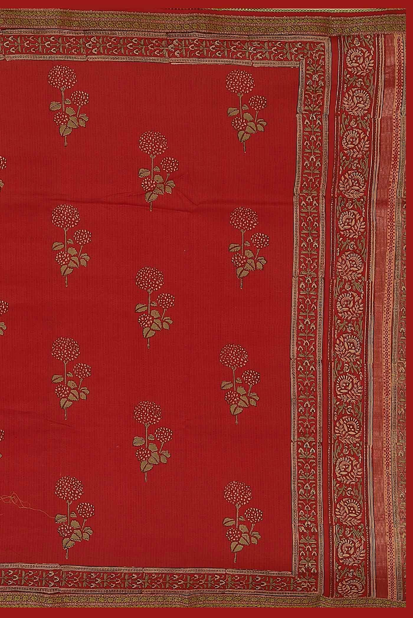 Red Chanderi Silk Cotton Saree