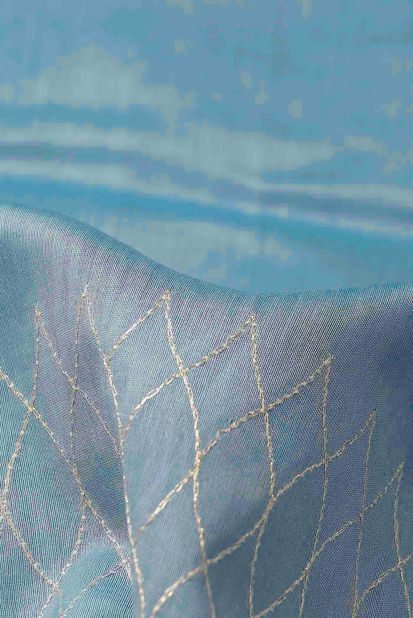 Blue Chanderi Silk Cotton Saree
