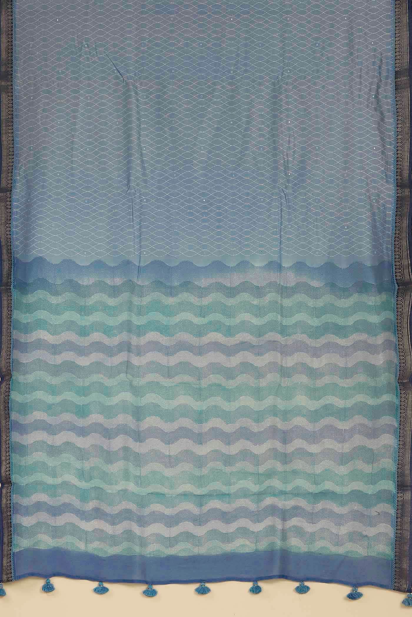 Blue Chanderi Silk Cotton Saree