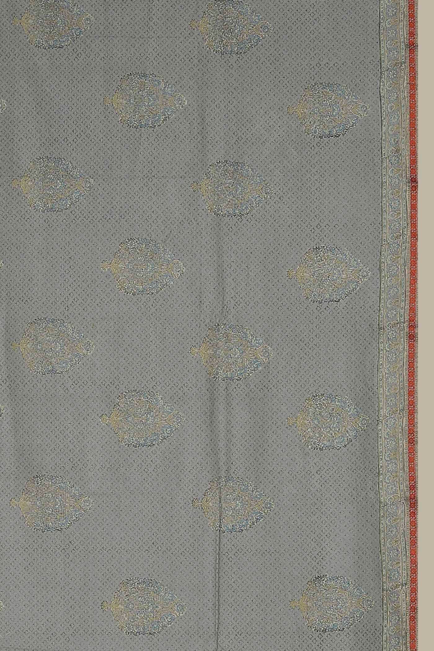 Grey Chanderi Silk Cotton Saree