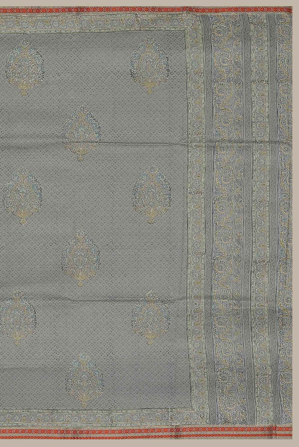 Grey Chanderi Silk Cotton Saree