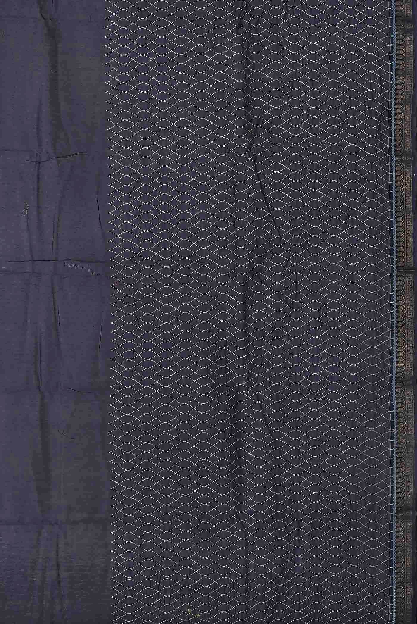 Blue Tussar Silk Saree