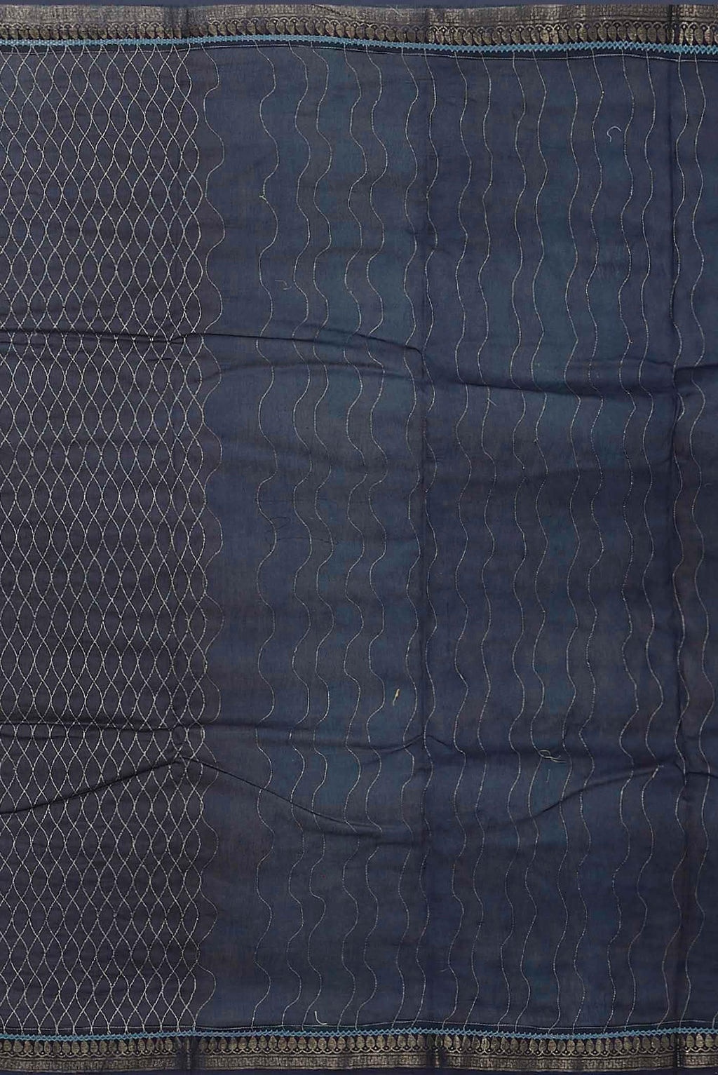 Blue Tussar Silk Saree