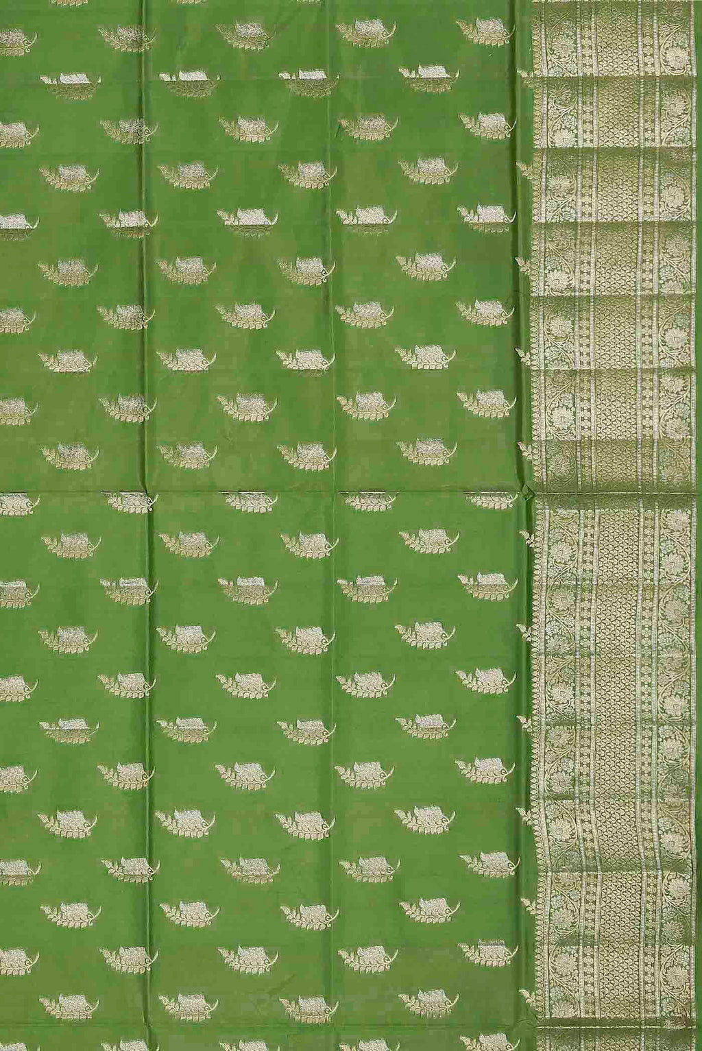 Green Banarasi Tussar Silk Saree