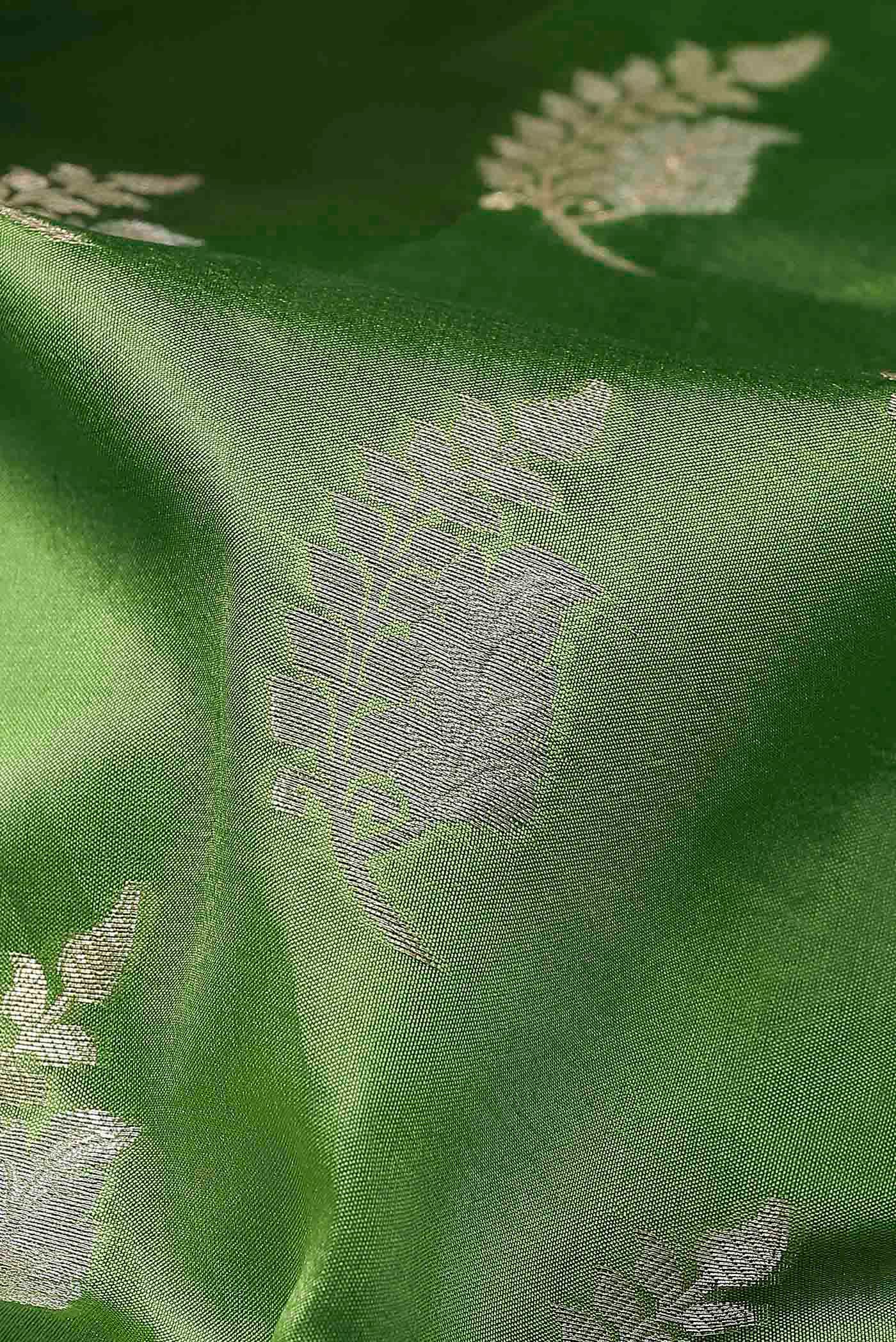 Green Banarasi Tussar Silk Saree