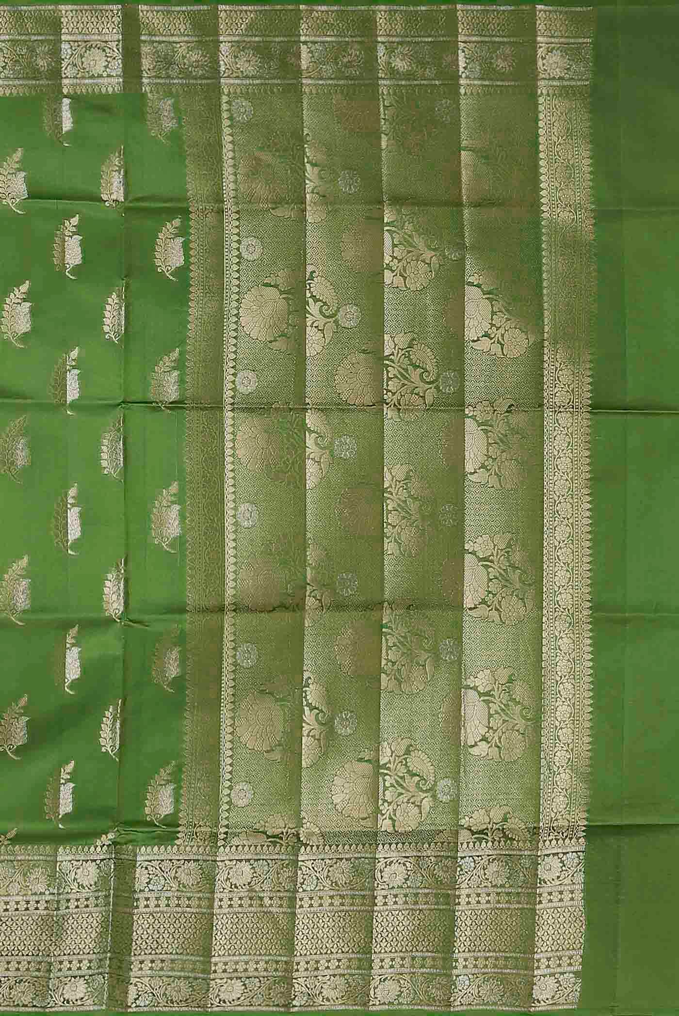 Green Banarasi Tussar Silk Saree