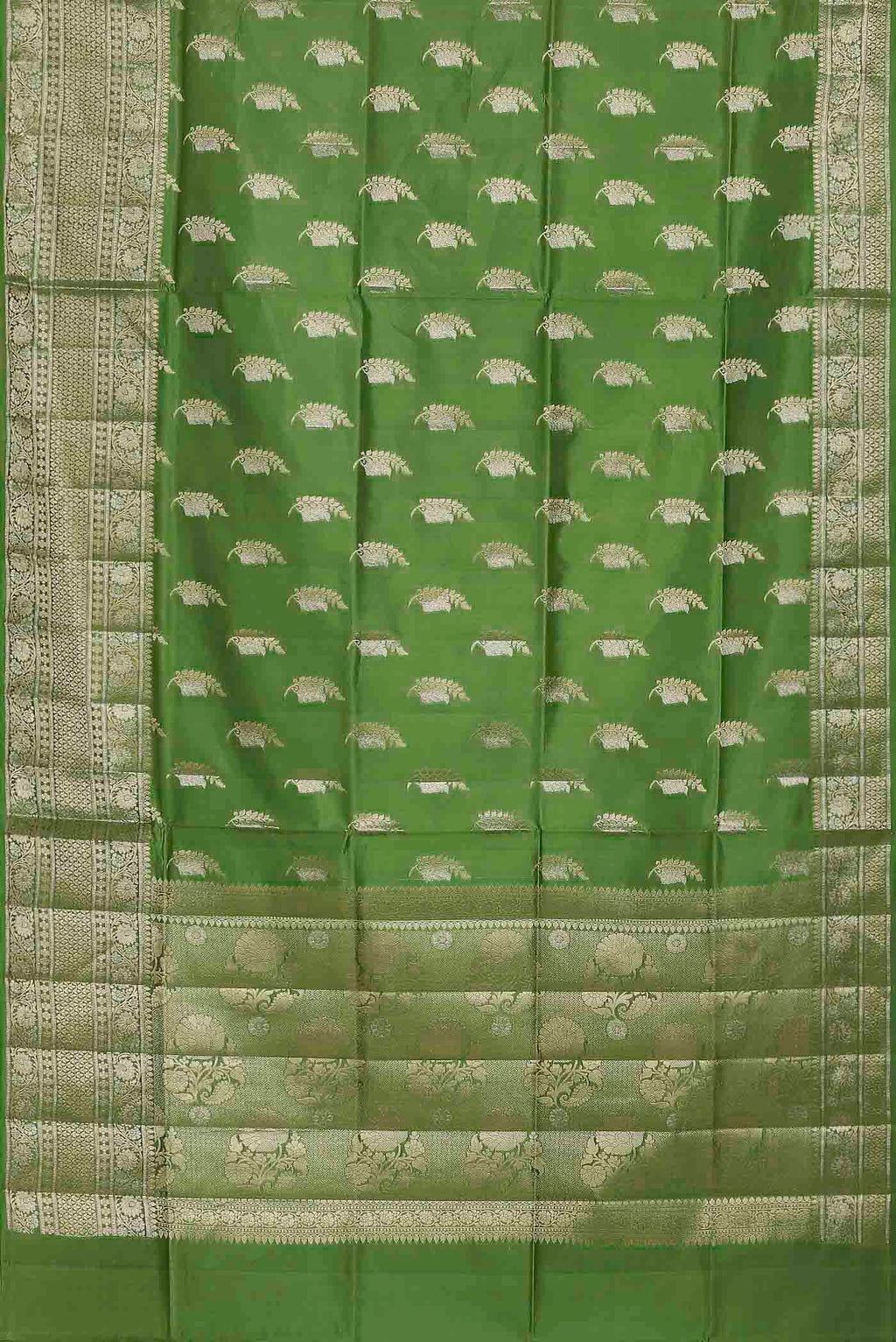 Green Banarasi Tussar Silk Saree