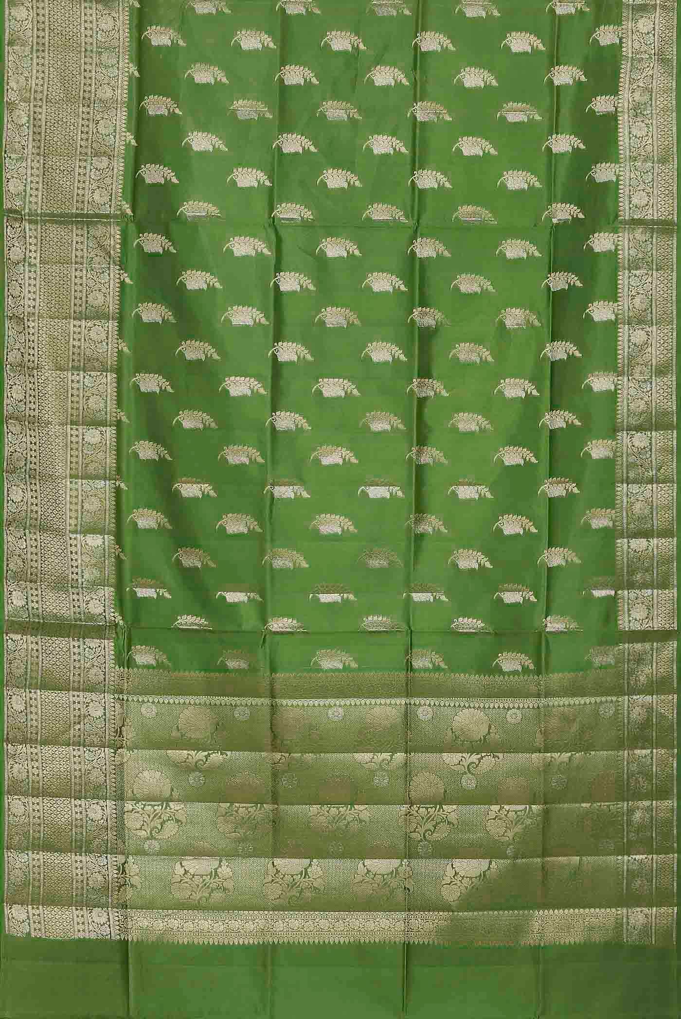 Green Banarasi Tussar Silk Saree