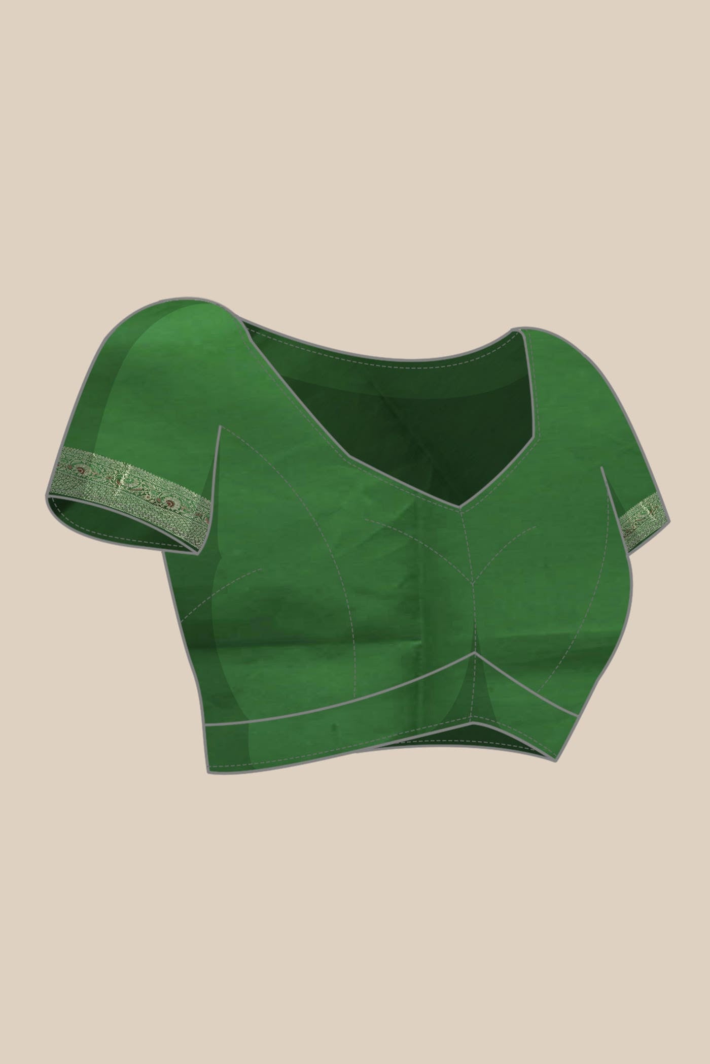 Green Banarasi Raw Silk Saree