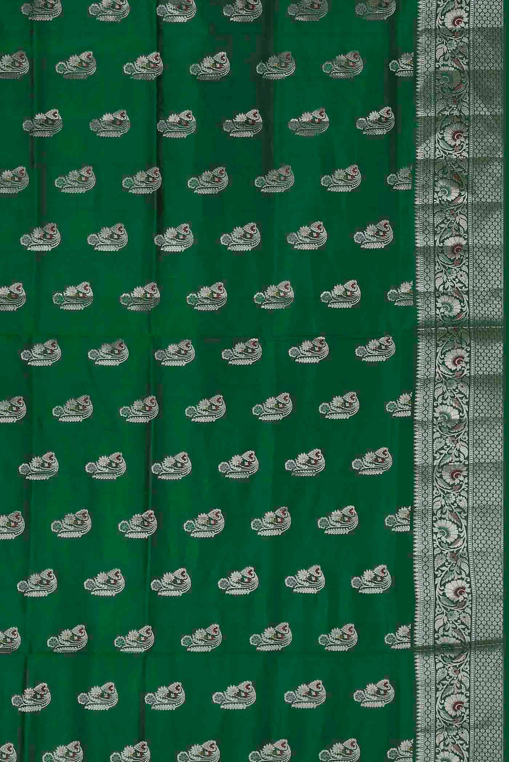 Green Banarasi Raw Silk Saree