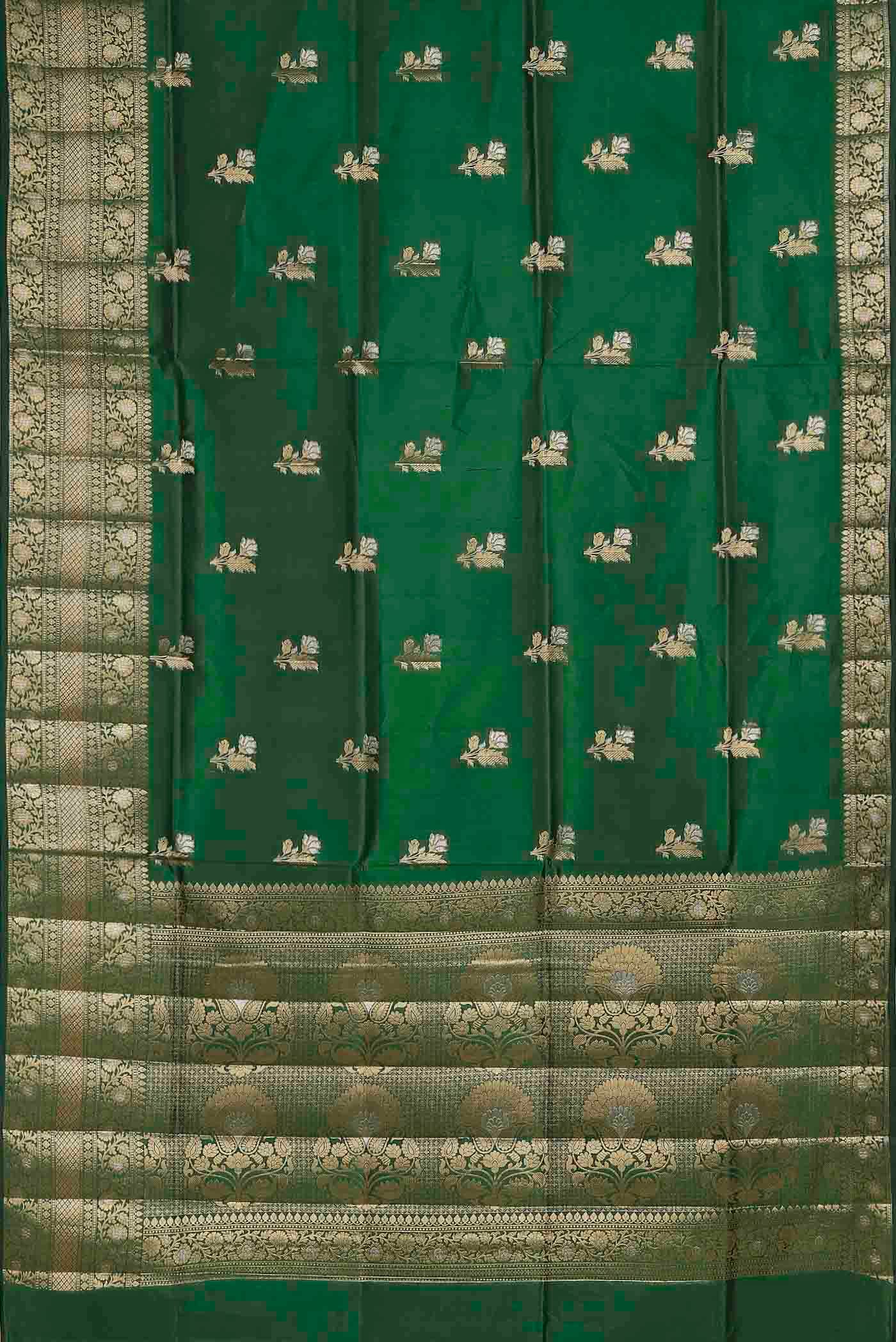 Green Banarasi Raw Silk Saree