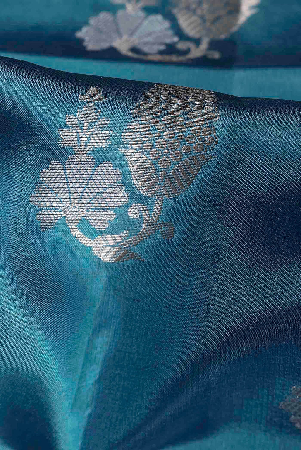Blue Banarasi Raw Silk Saree