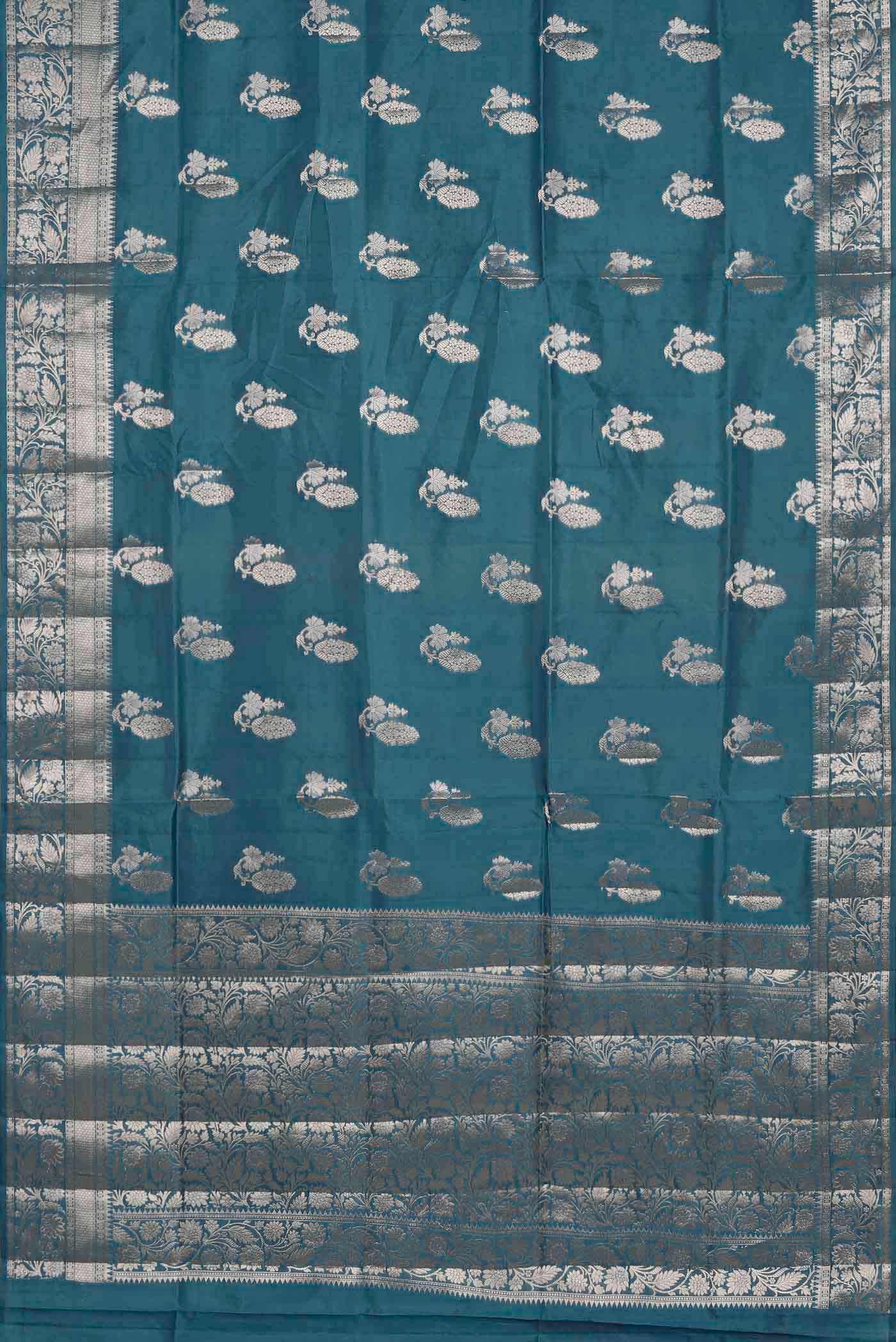 Blue Banarasi Raw Silk Saree