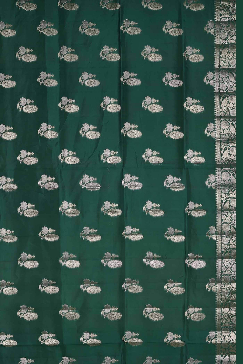 Green Banarasi Raw Silk Saree