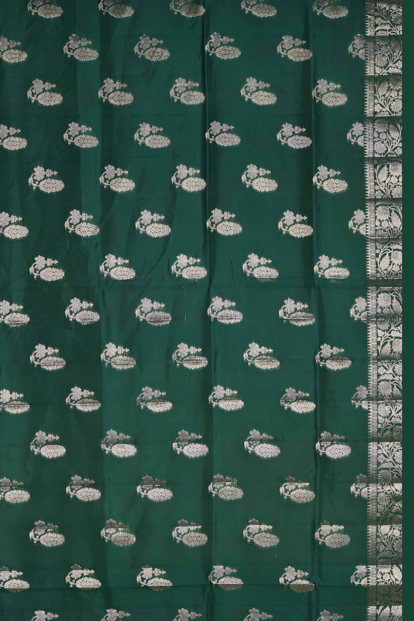 Green Banarasi Raw Silk Saree