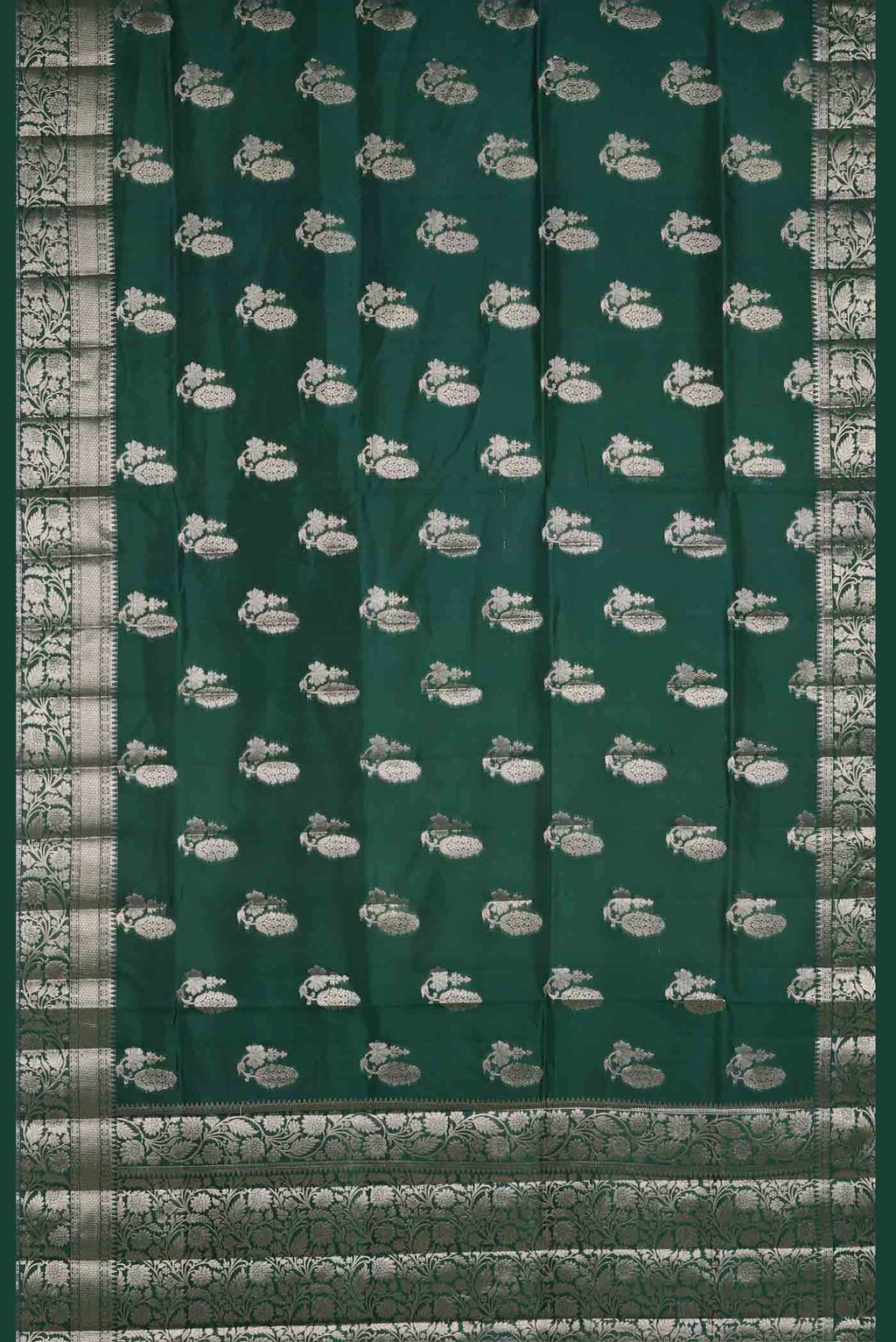 Green Banarasi Raw Silk Saree