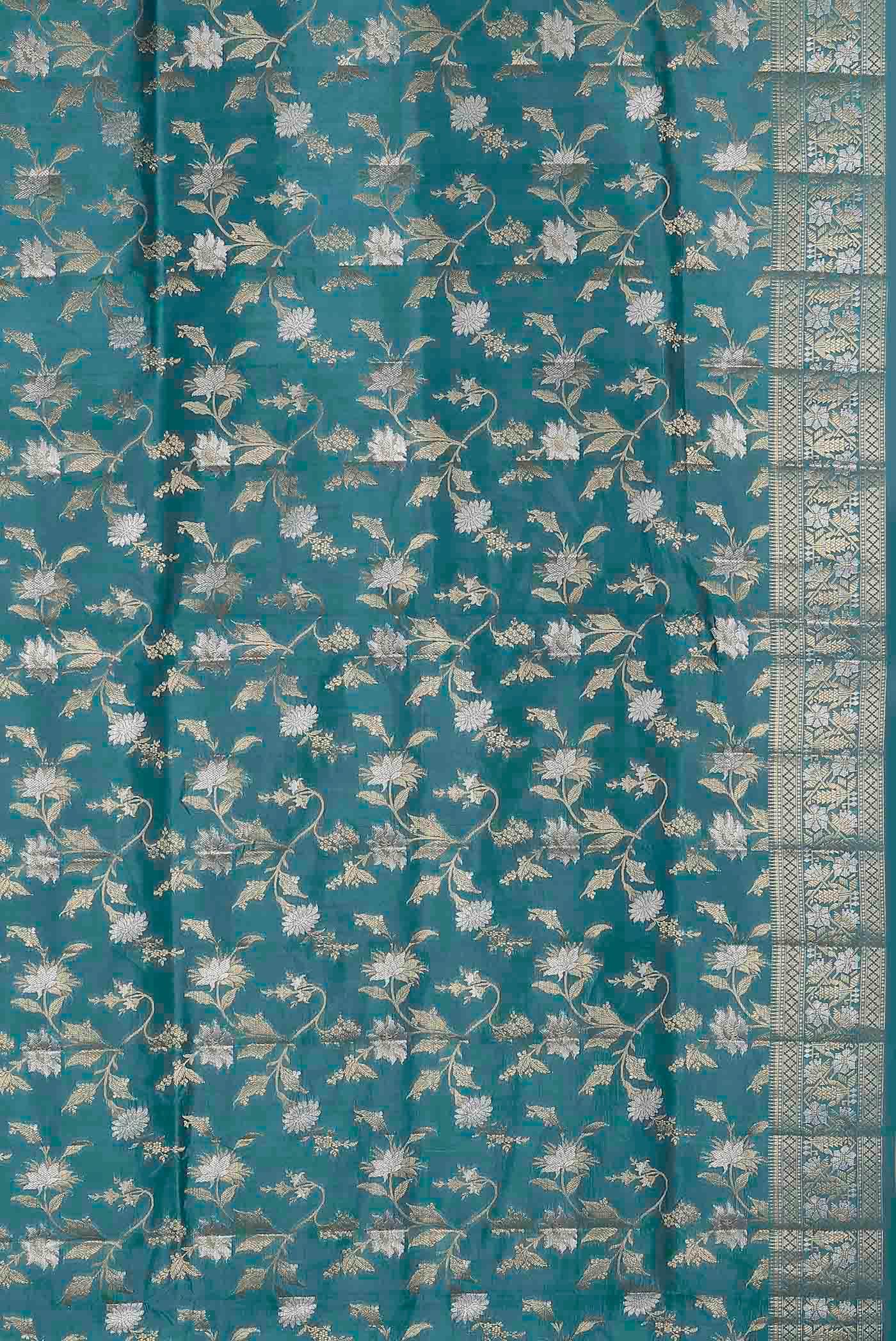 Blue Banarasi Raw Silk Saree
