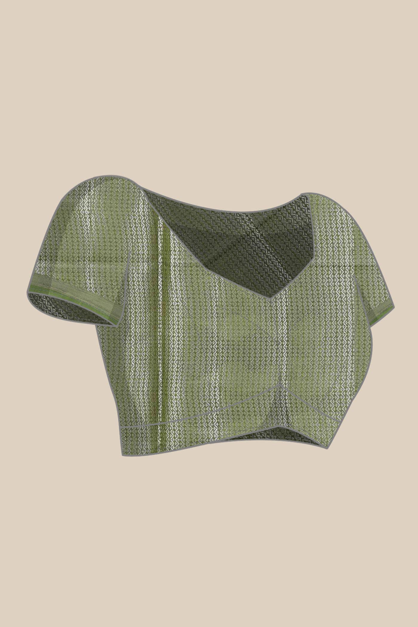 Green Banarasi Tussar Silk Saree