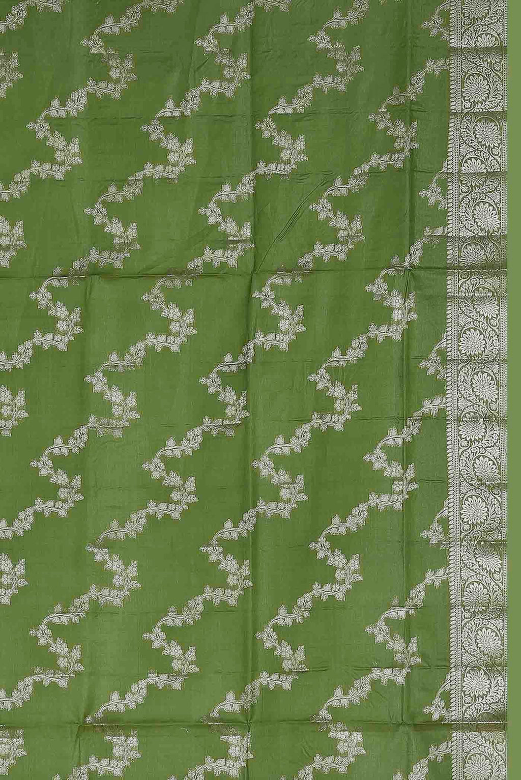 Green Banarasi Tussar Silk Saree