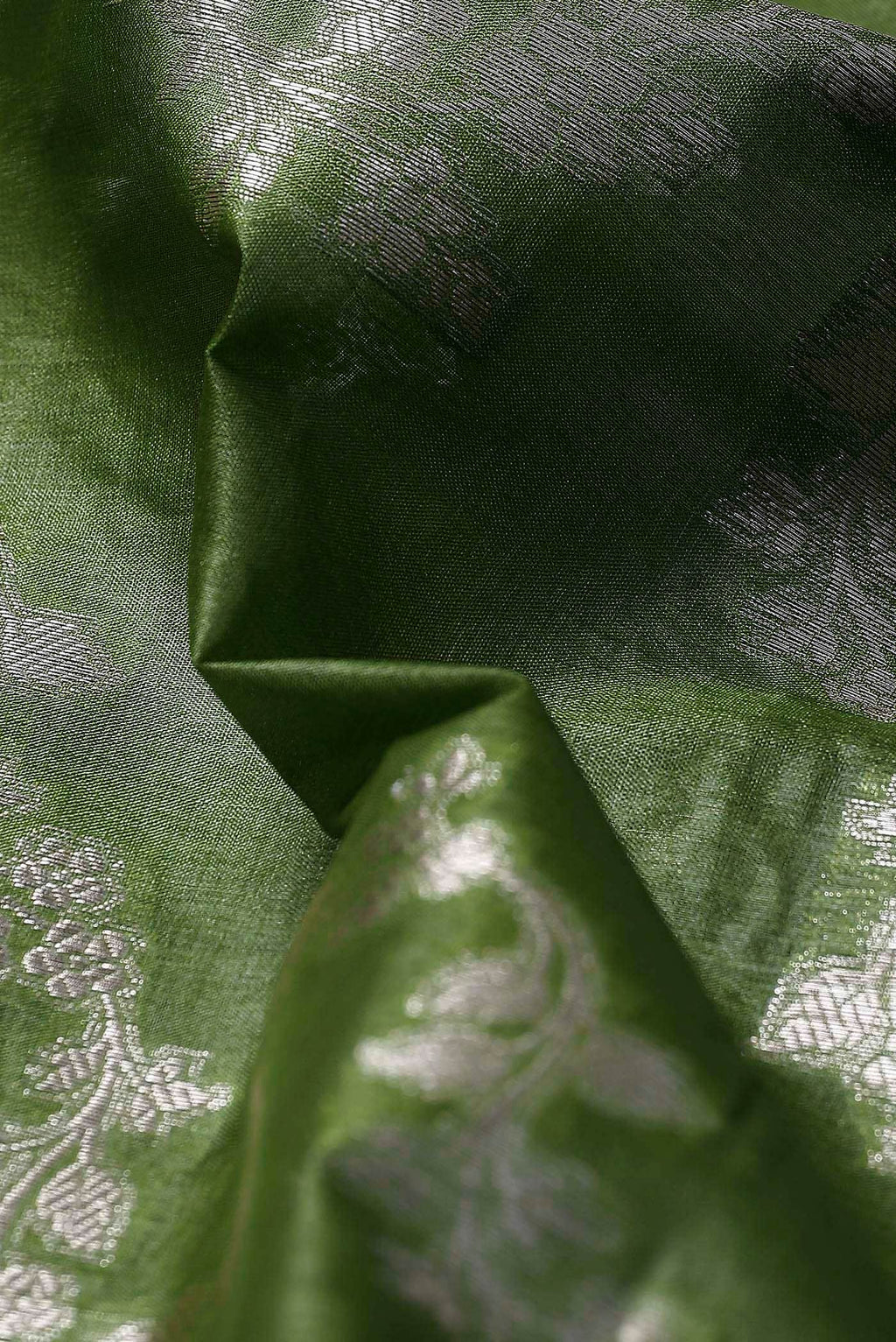 Green Banarasi Tussar Silk Saree