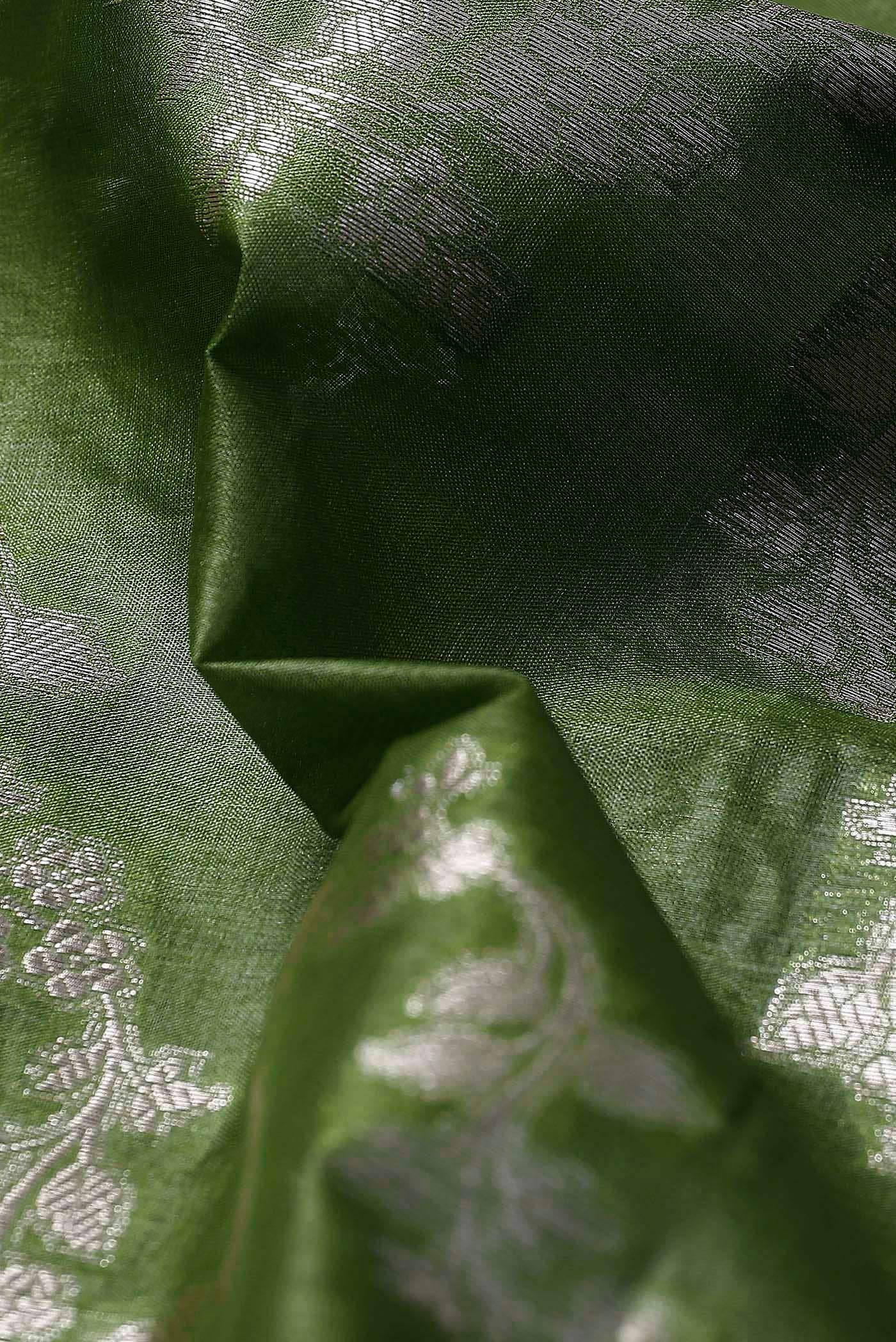 Green Banarasi Tussar Silk Saree