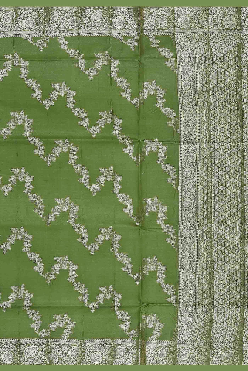 Green Banarasi Tussar Silk Saree