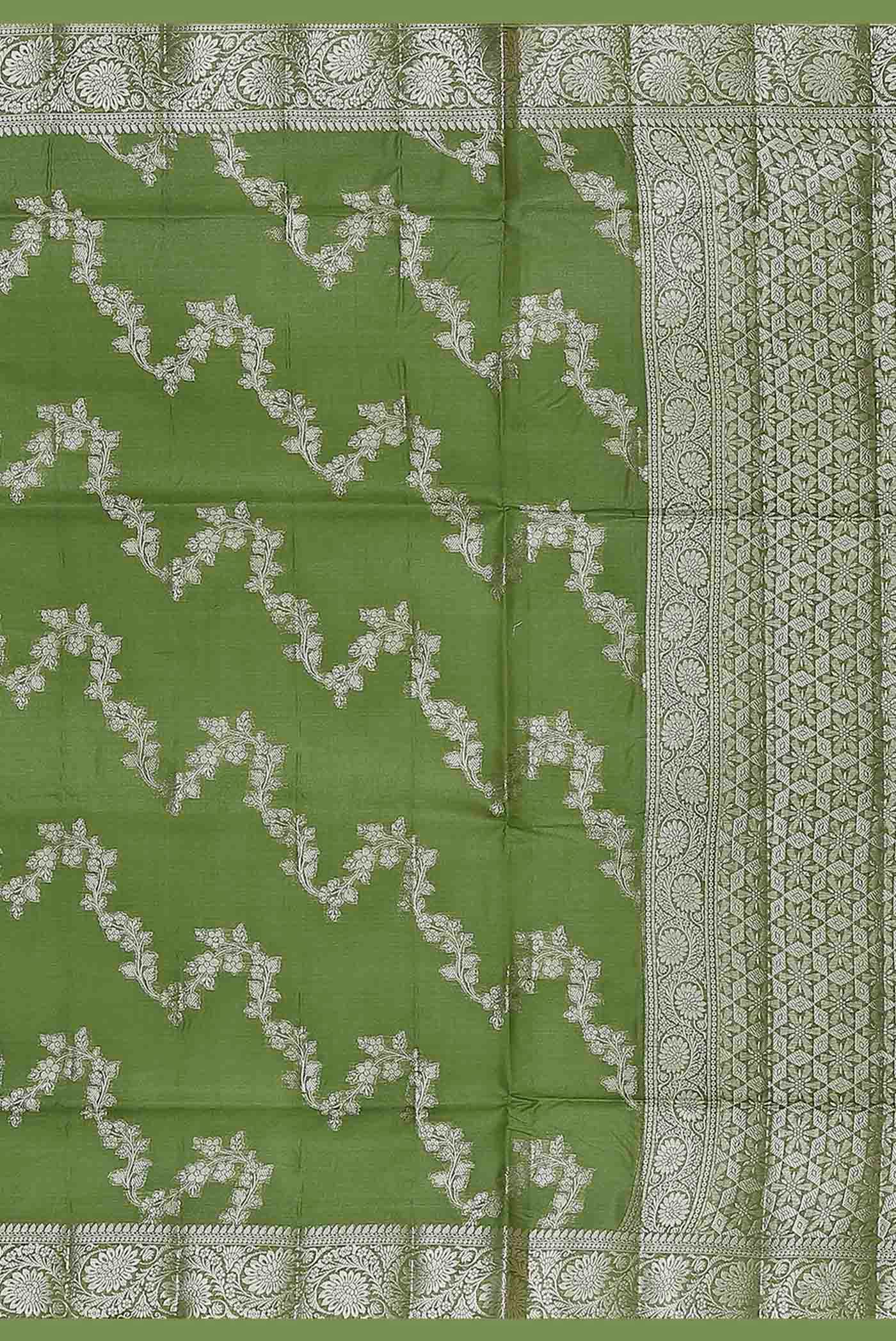 Green Banarasi Tussar Silk Saree