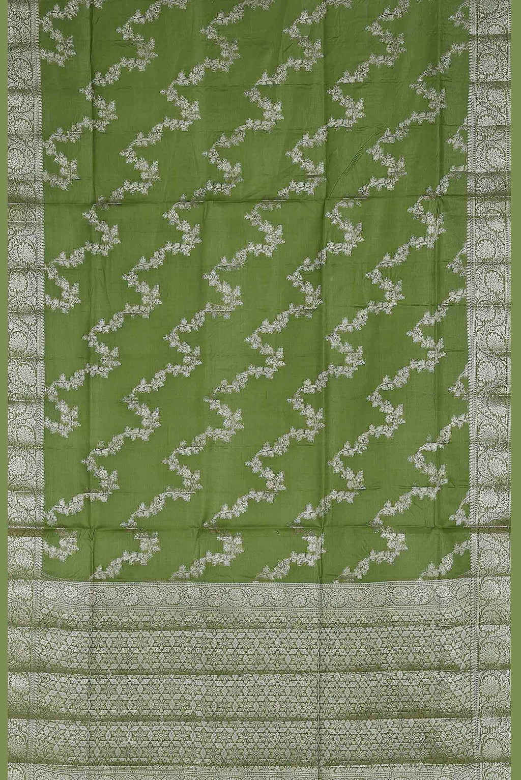 Green Banarasi Tussar Silk Saree