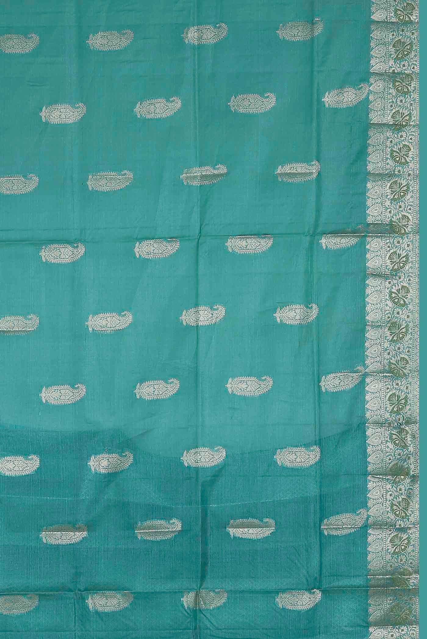 Blue Banarasi Tussar Silk Saree