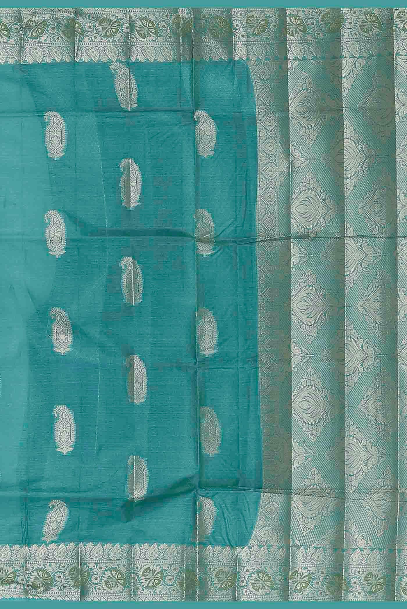 Blue Banarasi Tussar Silk Saree