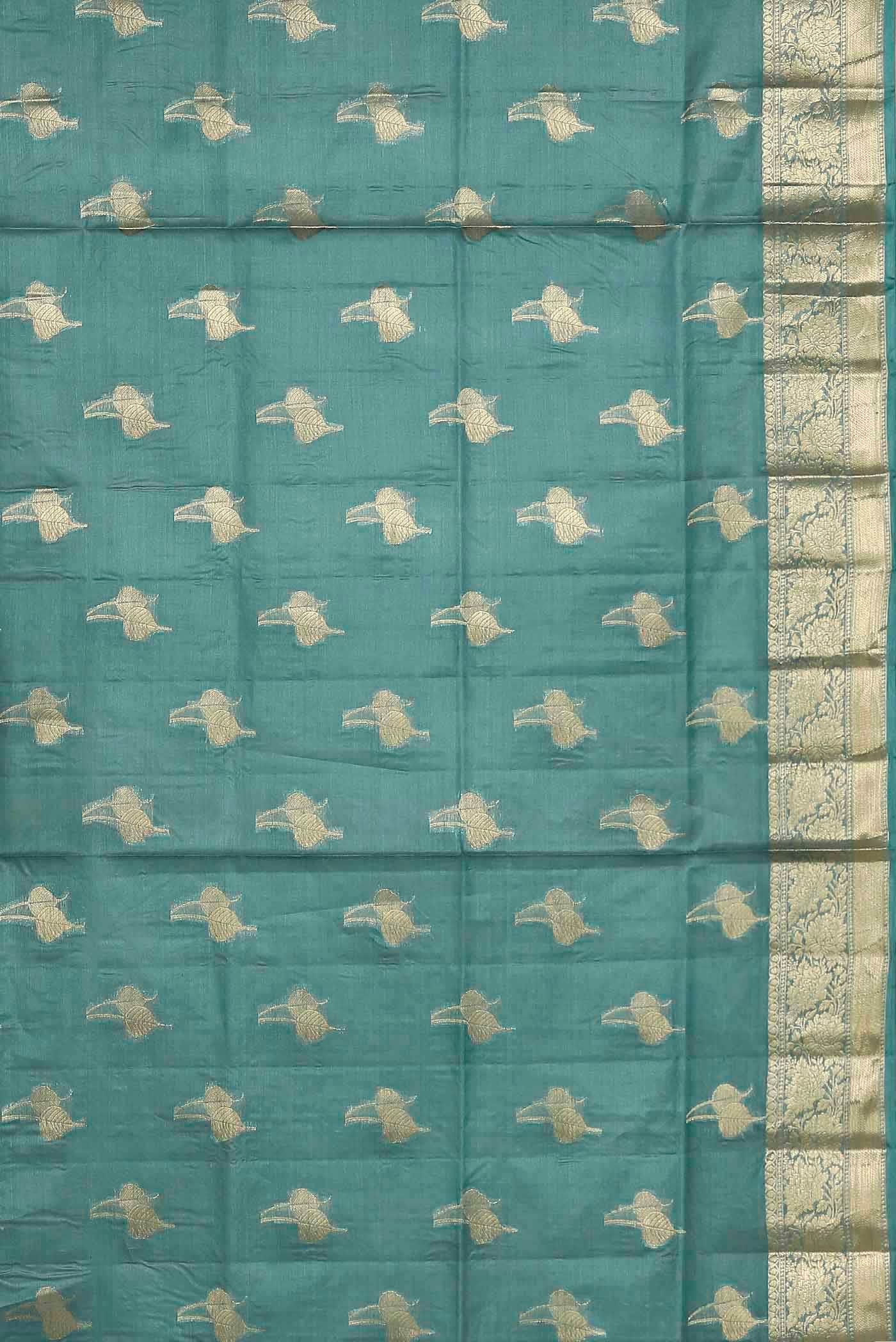 Blue Banarasi Tussar Silk Saree