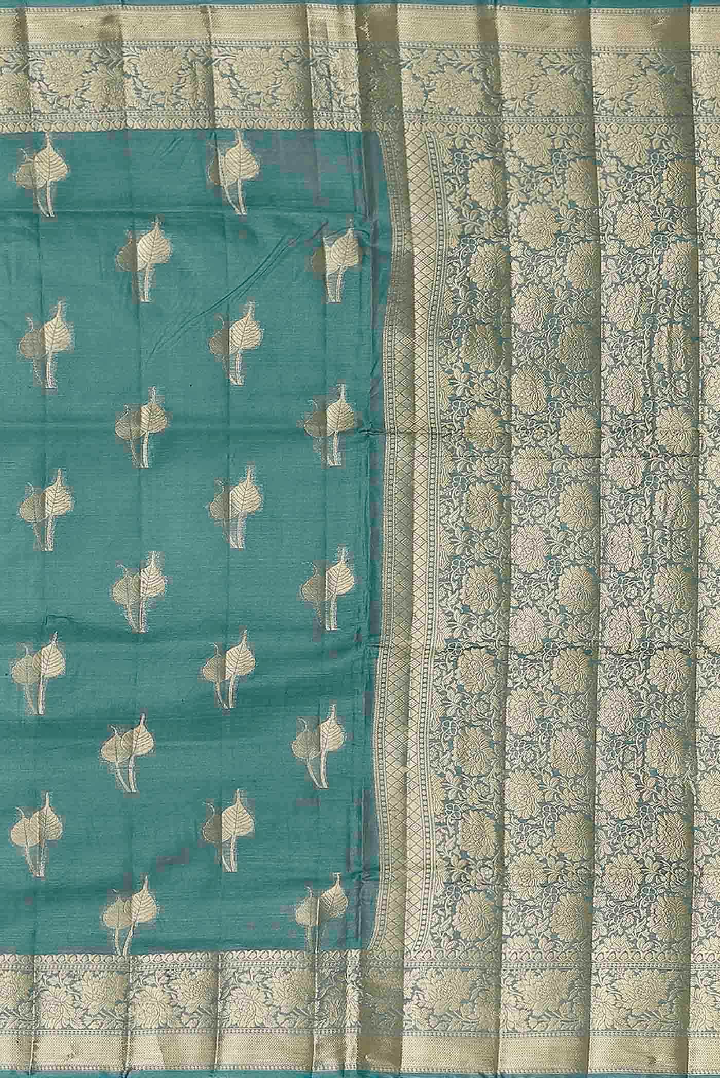 Blue Banarasi Tussar Silk Saree