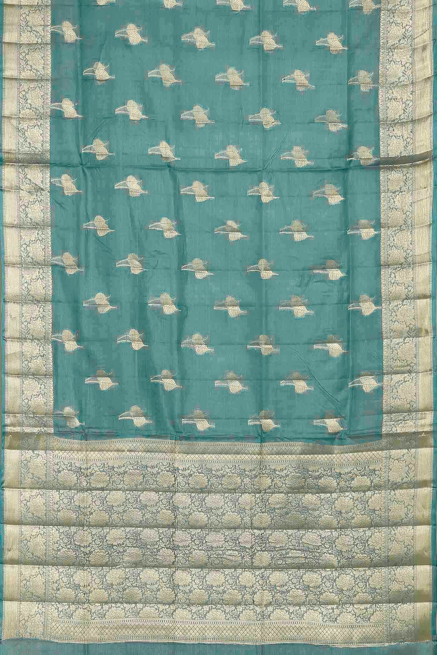 Blue Banarasi Tussar Silk Saree