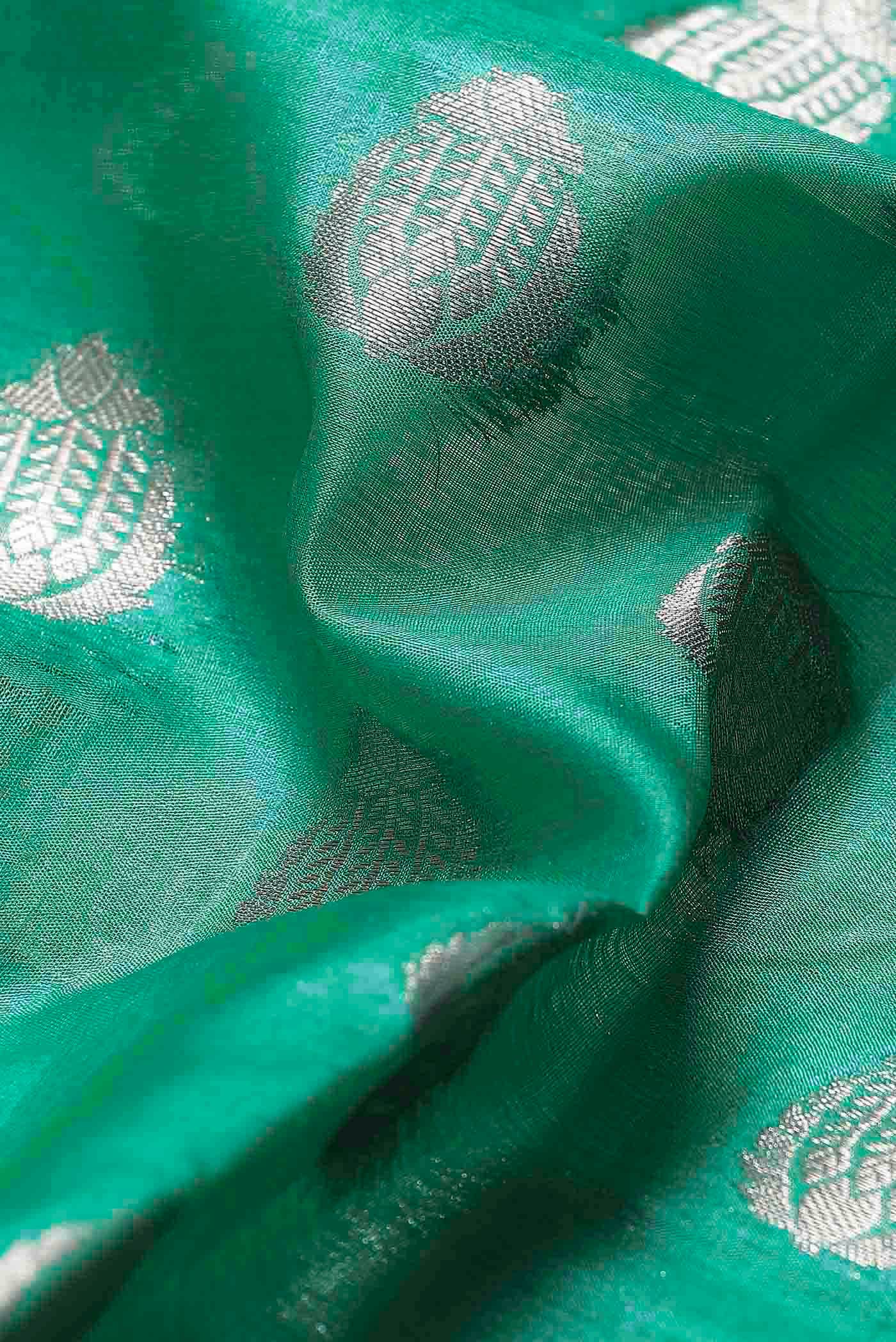 Green Banarasi Tussar Silk Saree