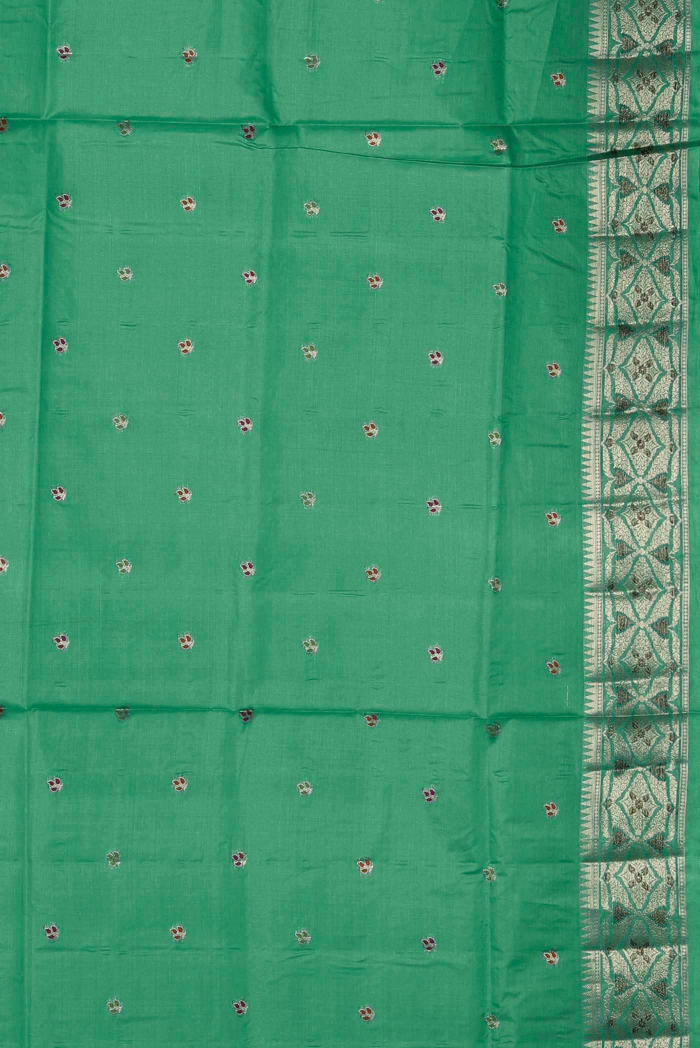 Green Banarasi Tussar Silk Saree