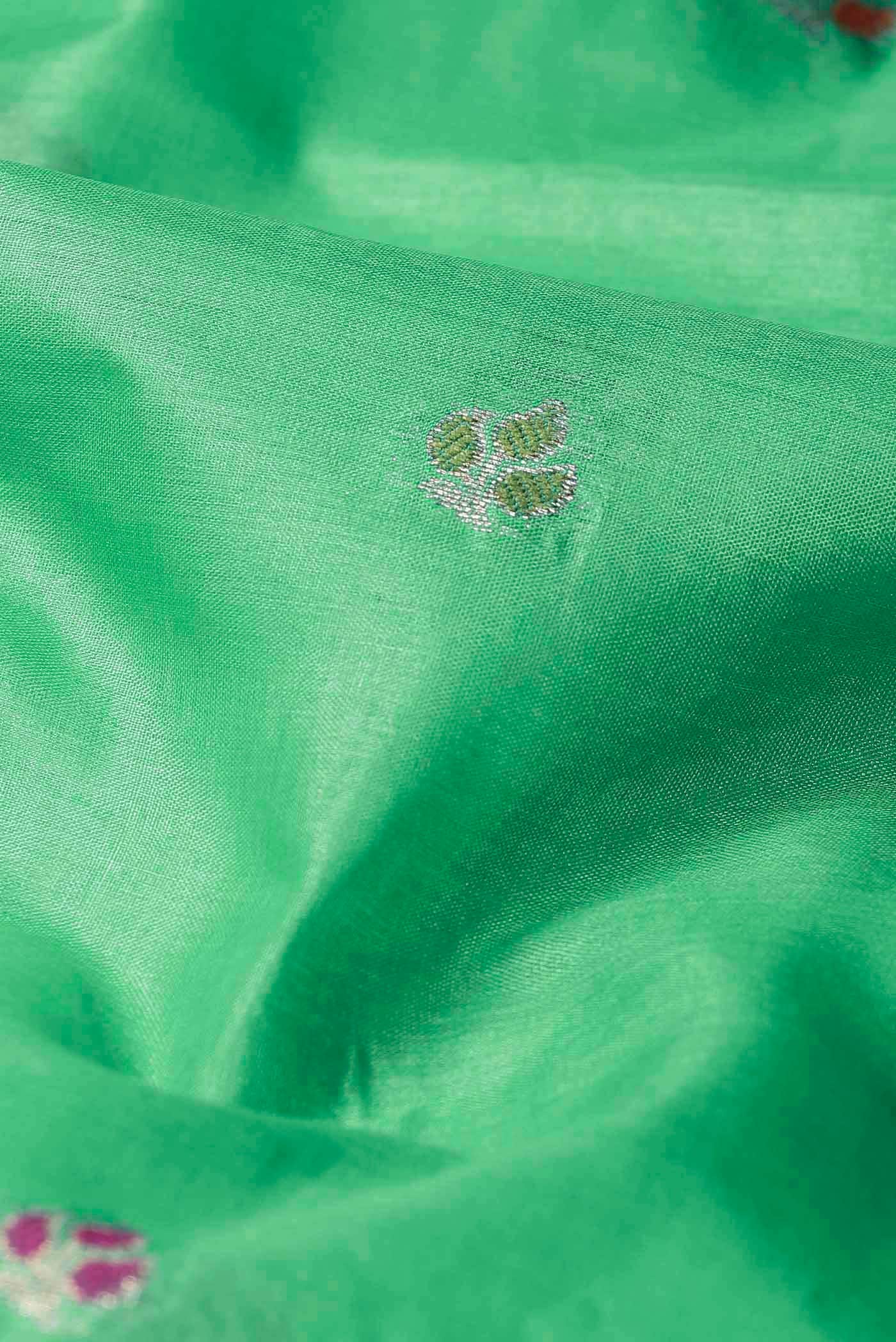 Green Banarasi Tussar Silk Saree