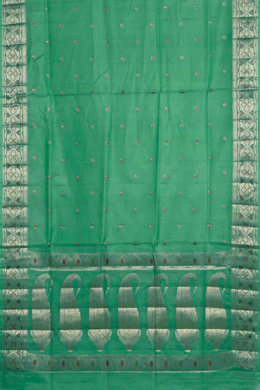Green Banarasi Tussar Silk Saree