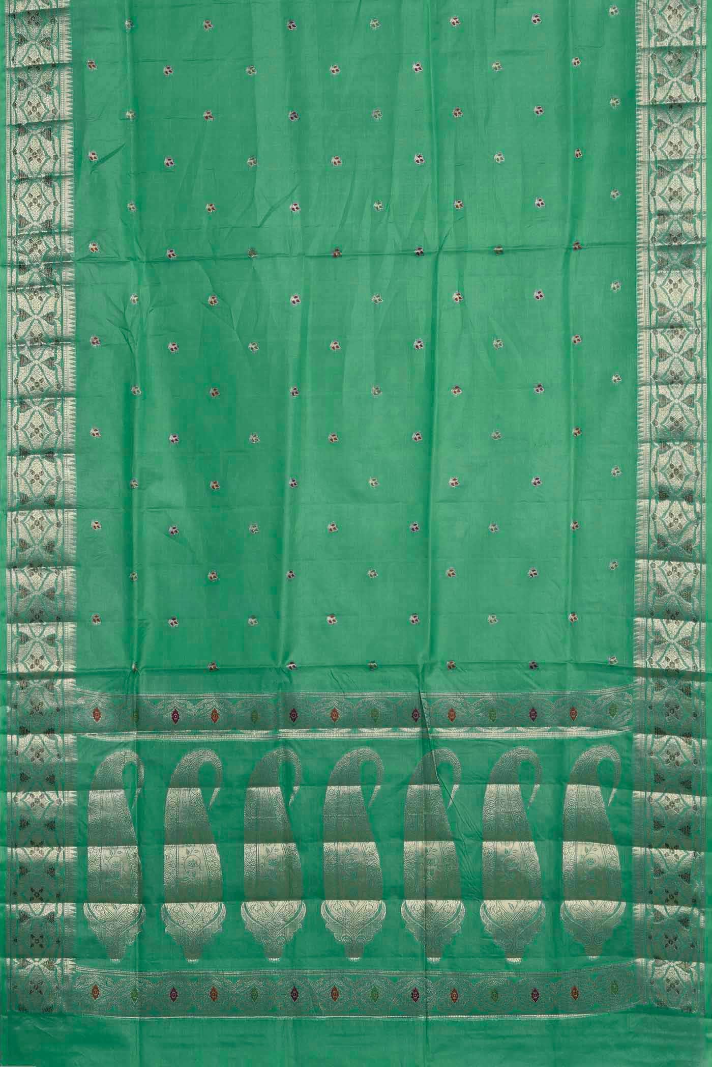 Green Banarasi Tussar Silk Saree