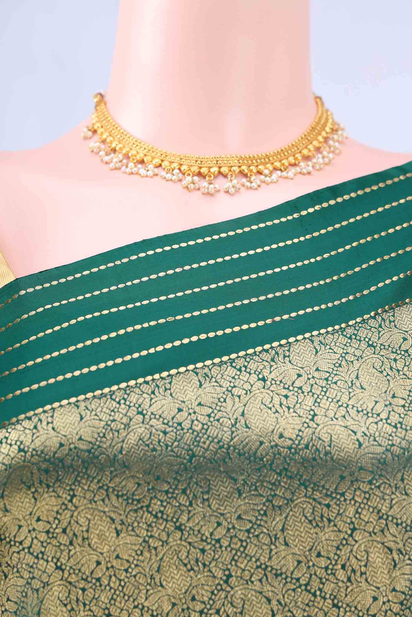 Olive Green Kanchipuram Saree