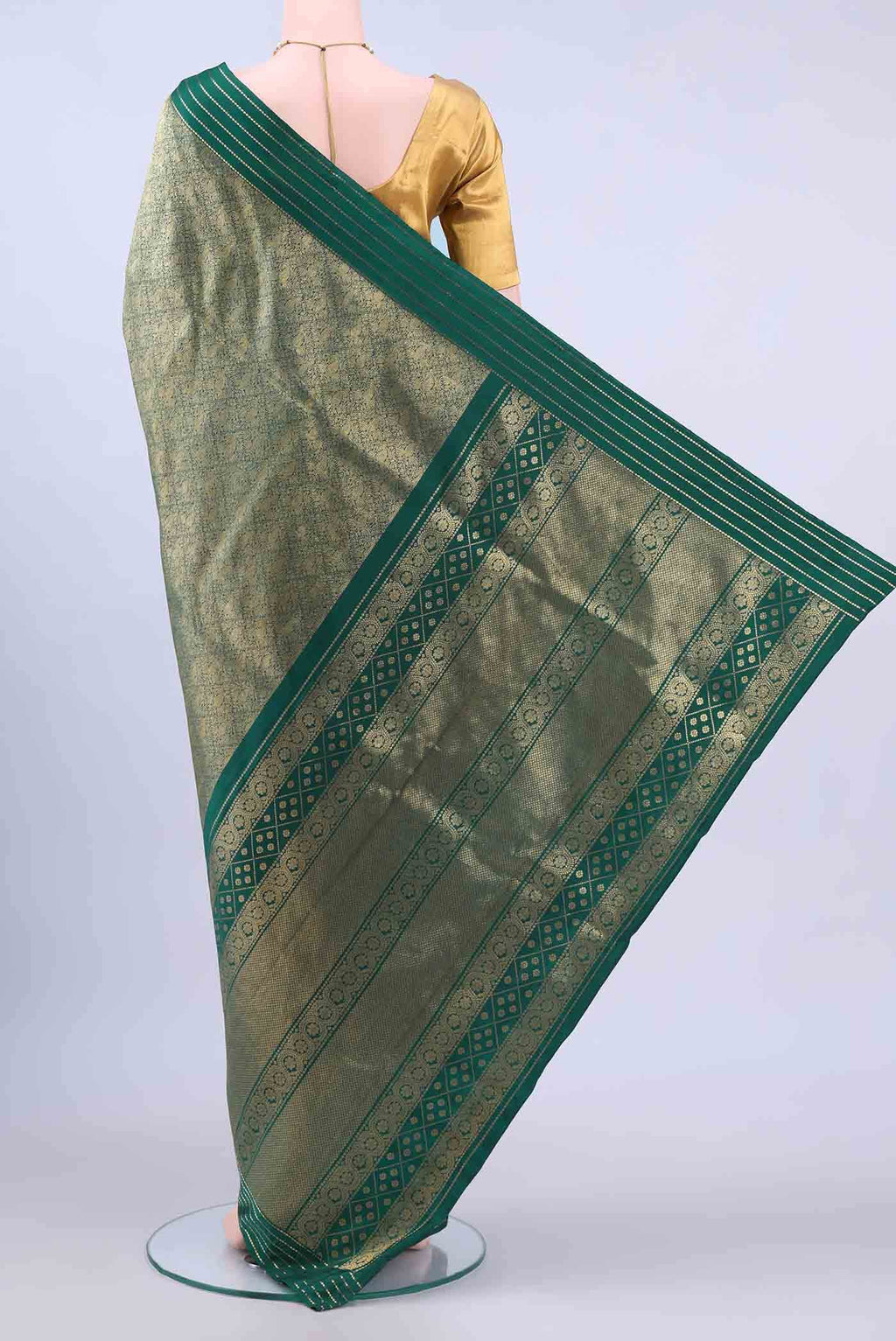 Olive Green Kanchipuram Saree