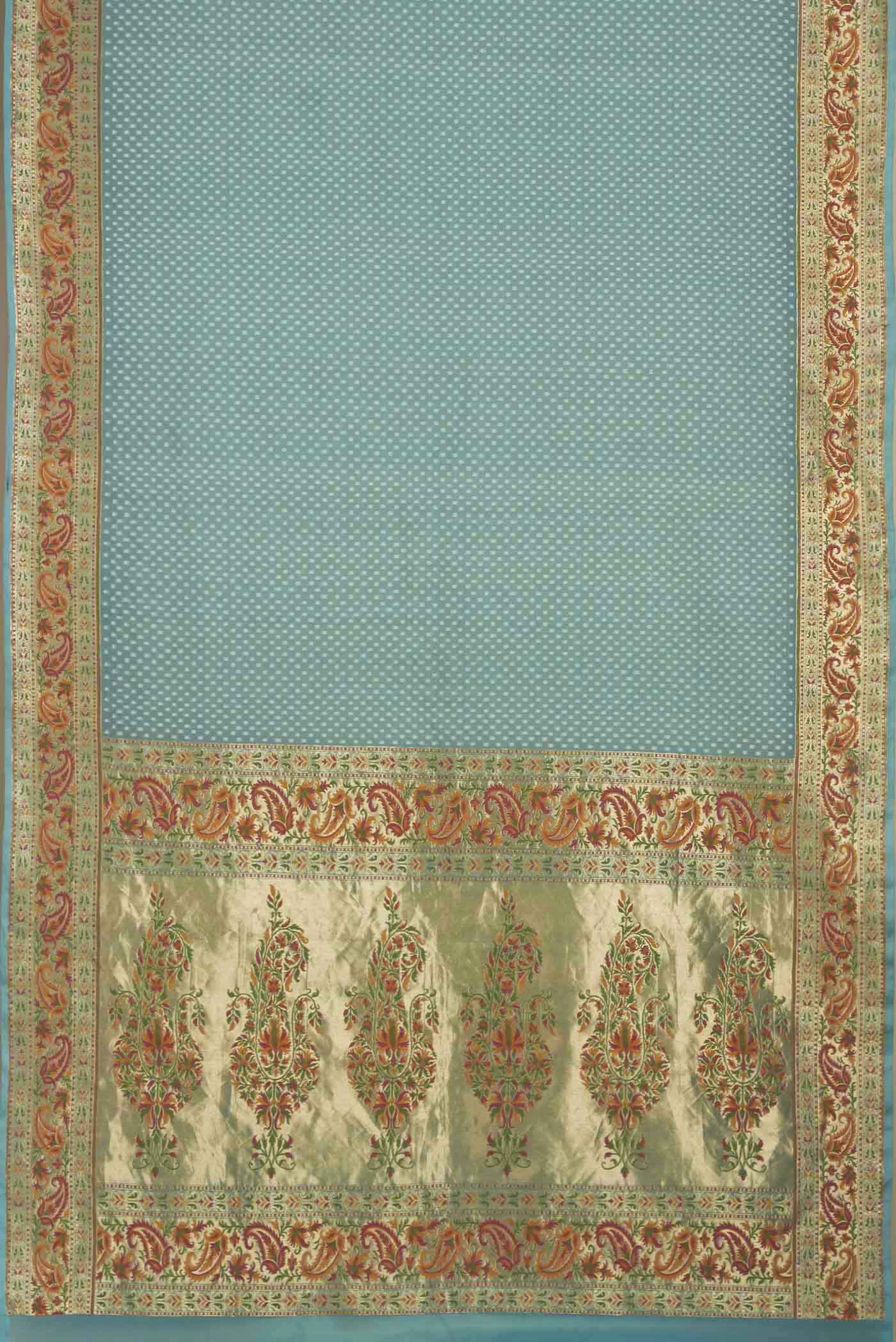 Green Banarasi Kora Silk Saree