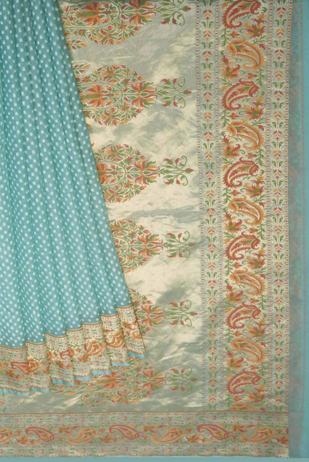 Green Banarasi Kora Silk Saree