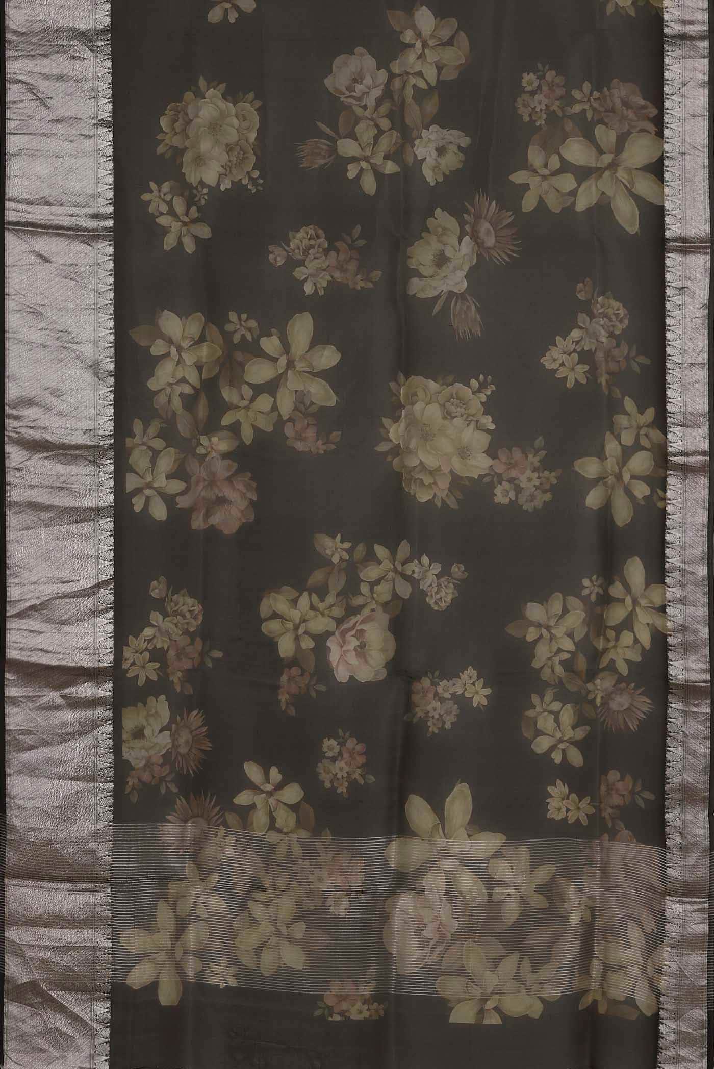 Black Organza Silk Saree